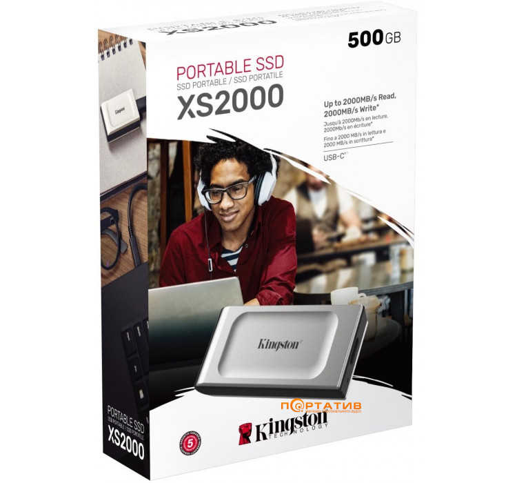 SSD накопичувач Kingston XS2000 500GB USB 3.2 Type-C (SXS2000/500G)