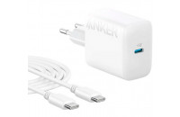 Зарядные устройства Anker PowerPort 20W USB-C + USB-C Cable White (B2347G21)