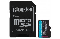  Kingston microSDXC 512GB UHS-I U3 A2 V30 Canvas Go Plus + SD Adapter (SDCG4/512GB)