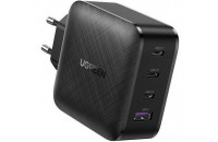 Зарядные устройства UGREEN CD224 65W 3xType-C, USB-A PD GaN Wall Charger Black (70774)